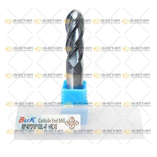 فرز انگشتی چهار پر کارباید سرگرد HRC45 برند BEEK (بیک) (در 60 سایز)