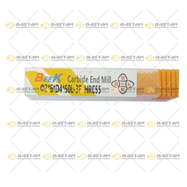فرز انگشتی سه پر کارباید آلومنیوم تخت HRC55 برند BEEK (بیک) (در 121 سایز)