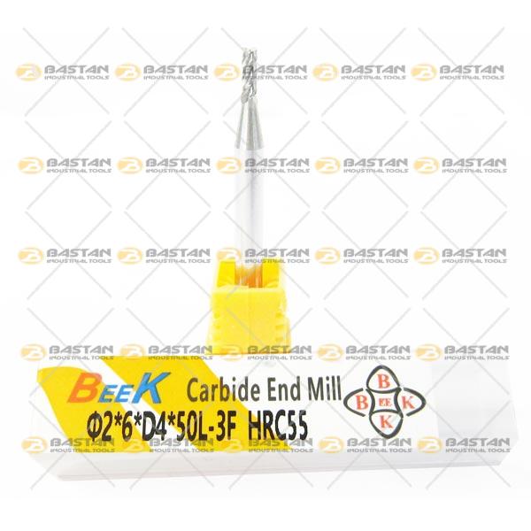 فرز انگشتی سه پر کارباید آلومنیوم تخت HRC55 برند BEEK (بیک) (در 121 سایز)