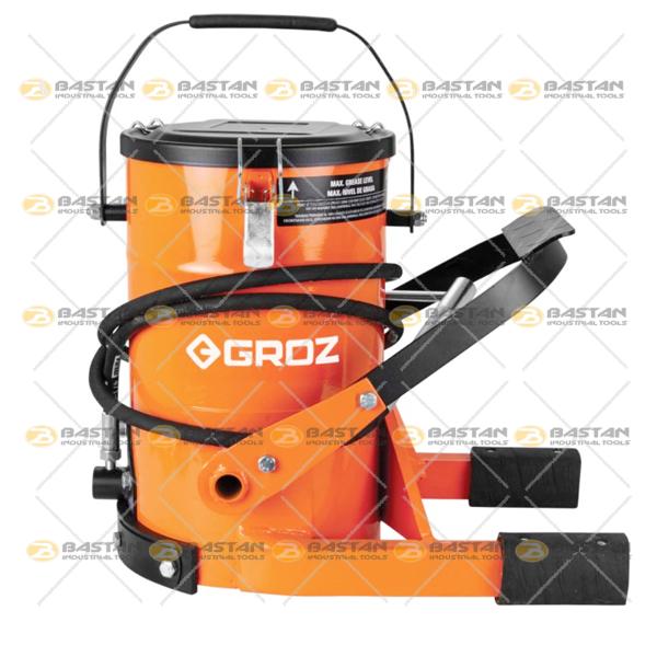گریس پمپ سطلی پدالی قابل حمل 10 کیلویی GROZ (گروز)