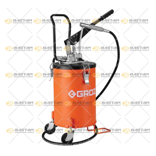 گریس پمپ سطلی دستی چرخ دار 10 کیلویی GROZ (گروز)