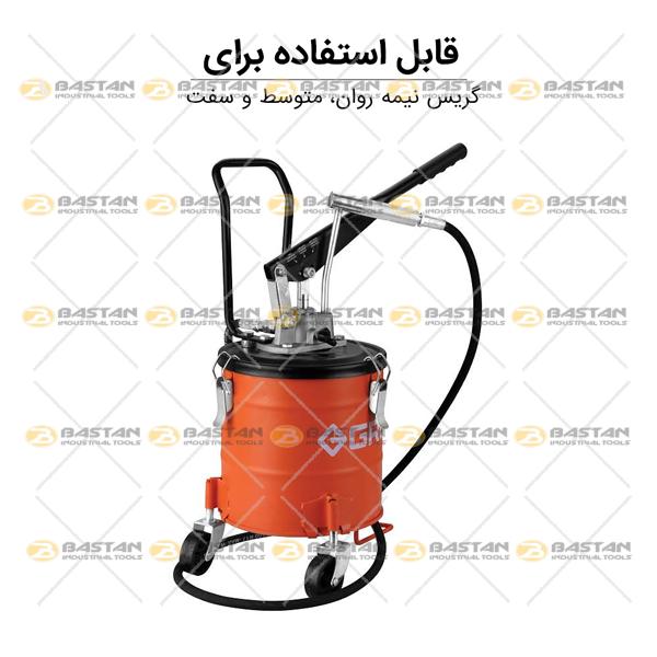 گریس پمپ سطلی دستی چرخ دار 6 کیلویی GROZ (گروز)