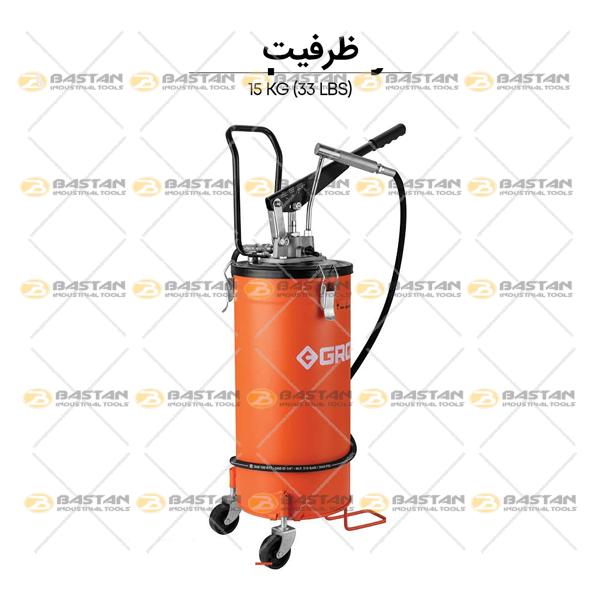 گریس پمپ سطلی دستی چرخ دار 15 کیلویی GROZ (گروز)