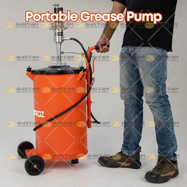 گریس پمپ سطلی بادی 50kg نسبت 1 به 50 چرخ دار GROZ (گروز)